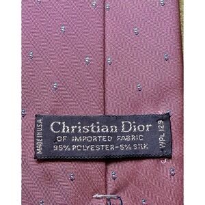 Christian Dior Men's‎ Tie Mauvish/Brown Micro Dot 95% Polyester 5% Silk Italy